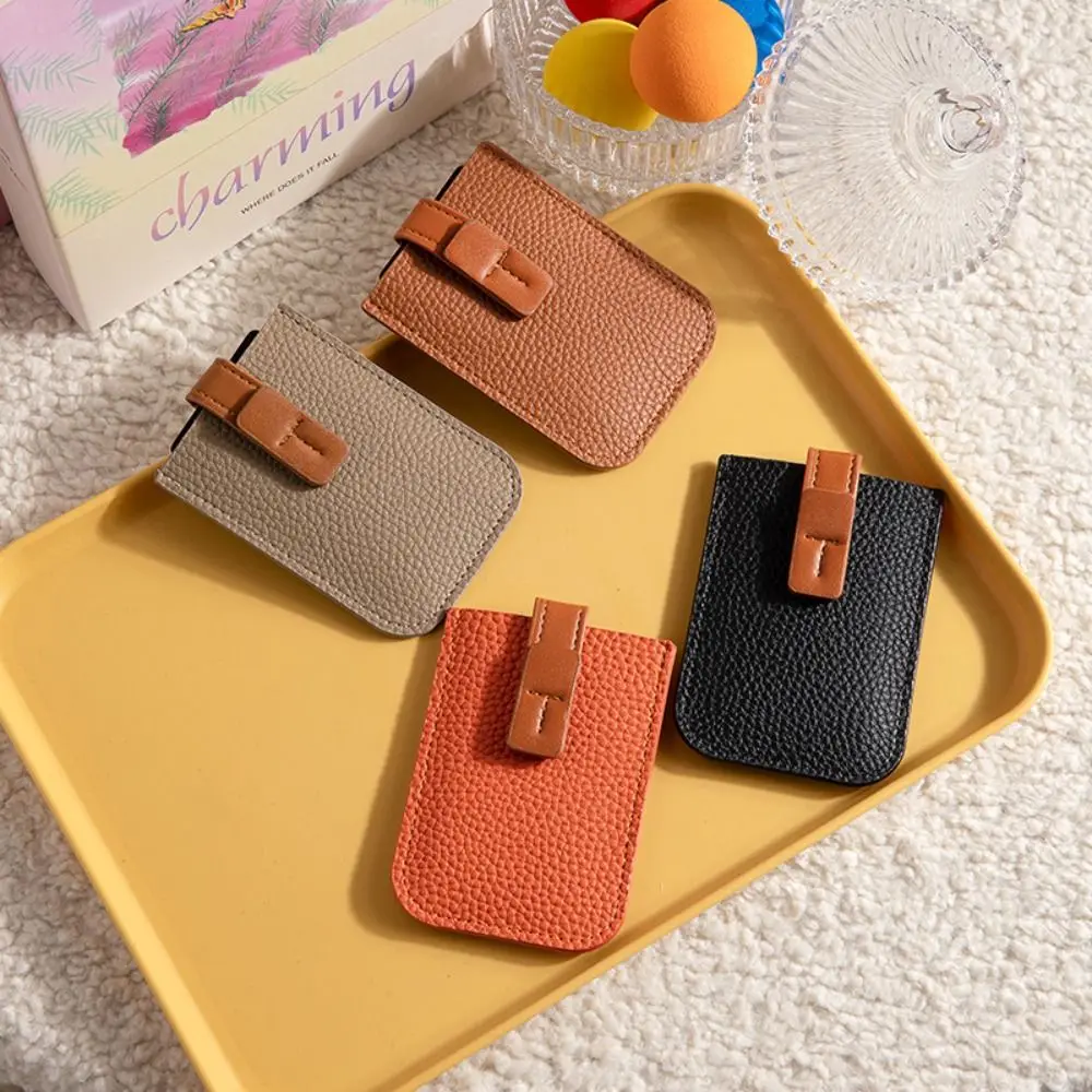Pull-out Hasp Mini Card Bag Slim Cardholder Multi-Slot ID Card Holder Laminated Concealed PU Leather Purses Men