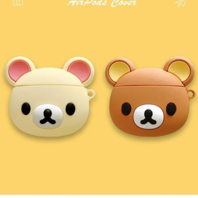 Cute 3D Cartoon Rilakkuma Silicone Earphone Case Cover
