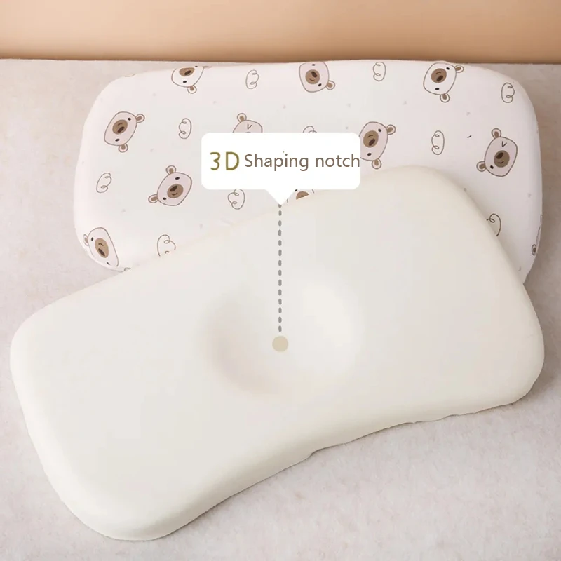 Cotton Children Memory Foam Pillow Infant Baby Shaping Pillow Summer Breathable Home Student Nap Pillow Cartoon Style Pillowcase 3