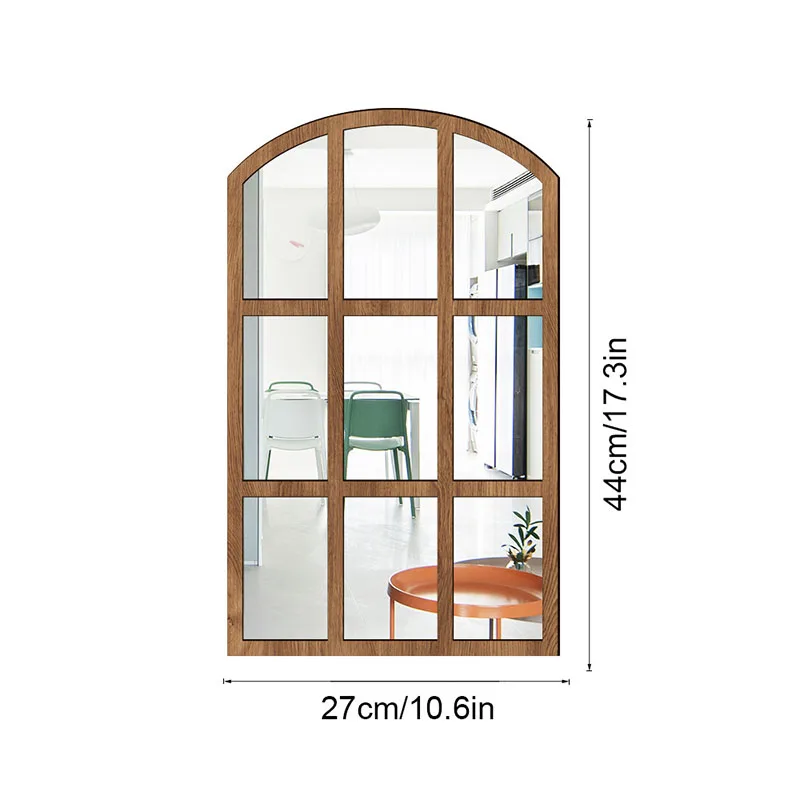 Sintosin - Espejo De Ventana Arqueado Para Decoración De Pared, 16 X 24 Pulgadas, Colgante De Color Blanco Envejecido Estilo Rústico, Para Decoración De Pared Para Sala De Estar, Espejos Decorativos
