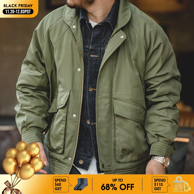 Maden Japanese Vintage Pilot Jackets Thickened Warm Cotton Pocket