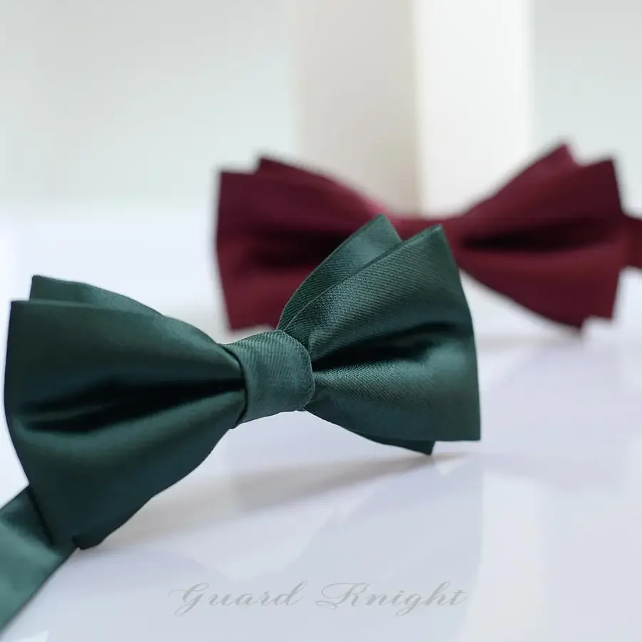 

, men's formal dress, bridegroom's wedding, British double-layer solid color bow tie, best man's fashion, black bow tie