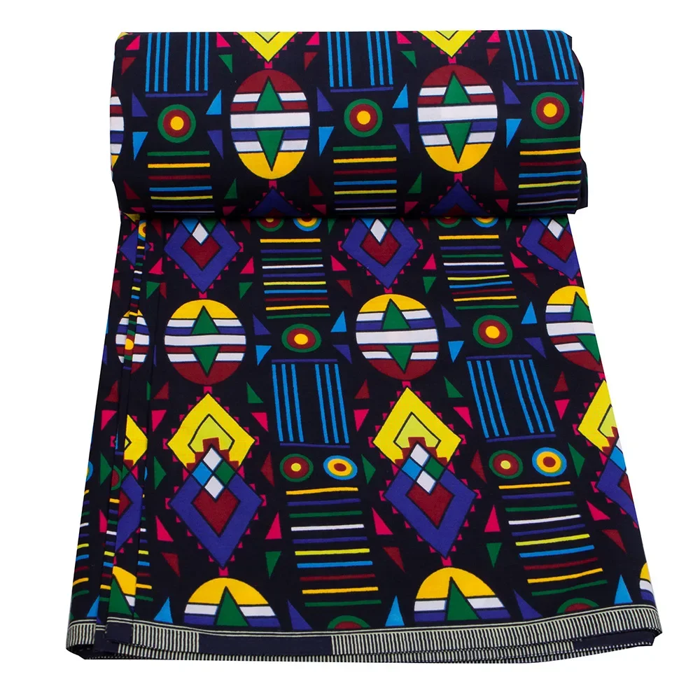 6Yards Africa Farbic Ankara Polyester Sewing Fabric Dubai Middle East Light Color Material for Women Party Dress