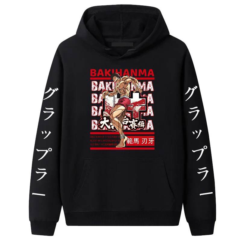 

Japanese Anime Grappler Baki Hanma Yujiro Dou Manga Hoodies Men Women Graphic Printed Harajuku Sweatshirt Long Sleeve Pullovers