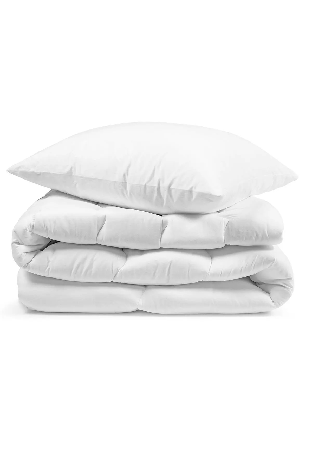 

Single Quilt Pillow Set 155x215 Silicone Cotton-Polyester White Bedroom Textile Home & Furniture