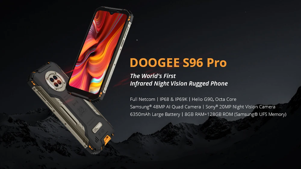 DOOGEE S96 Pro 8GB+128GB Smartphone 48MP Round Quad Camera