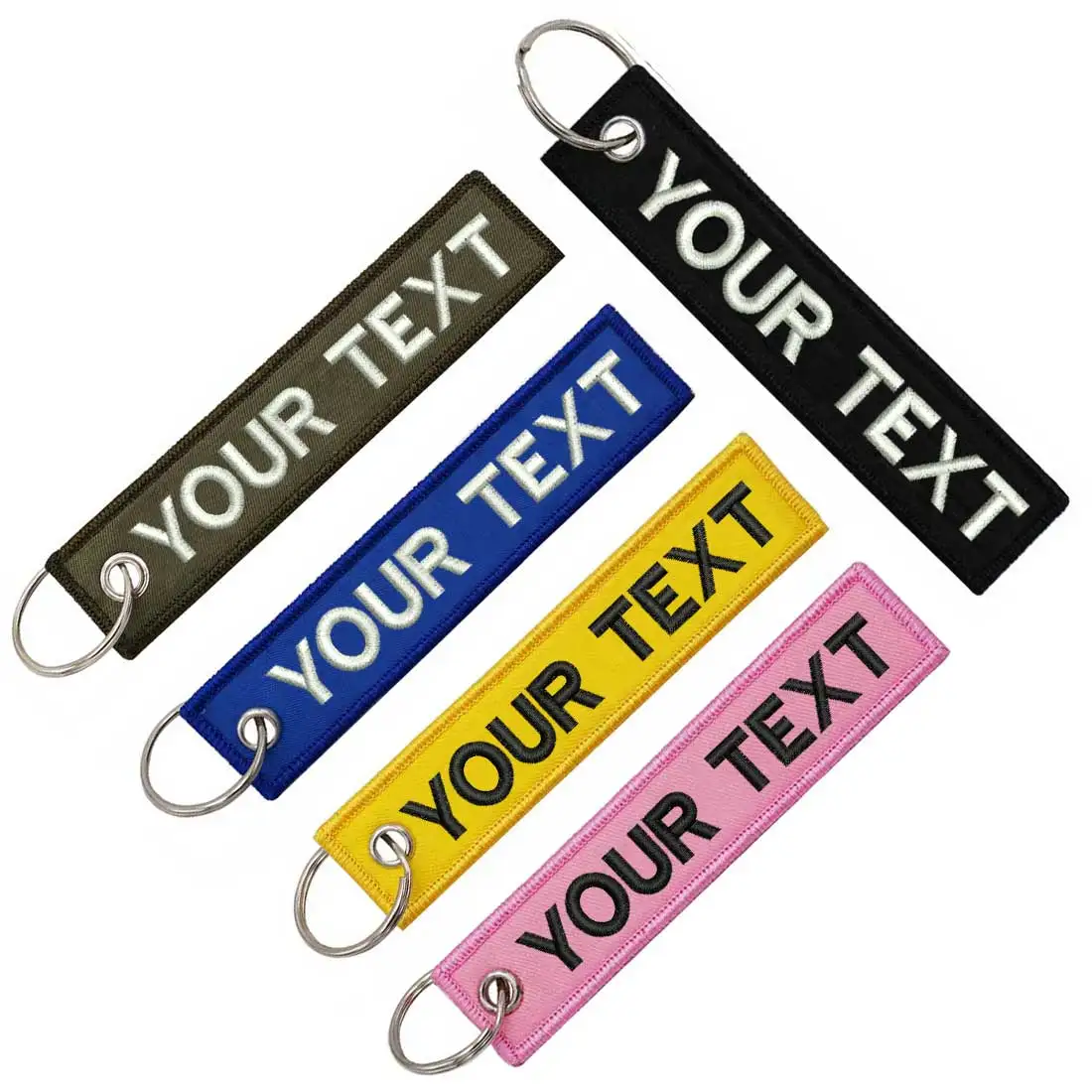 Embroidery Keychain Personalized Double-sided Custom Text Tag for Motorcycles Cars Scooters