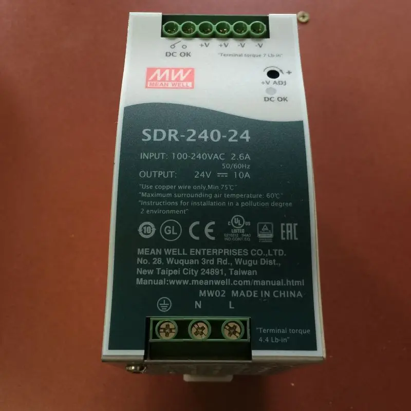 MEAN WELL SDR-240-24 24/48 240W 단일 그룹 출력 산업용 DIN rail 전원 공급 장치