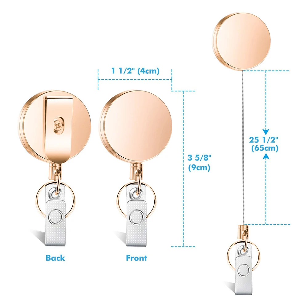 Retractable Nurse Badge Reel Clip Badge Holder Id Card Key Chain Lanyard  Clip Students Doctor Rose Gold Badge Clip Office Acc - AliExpress