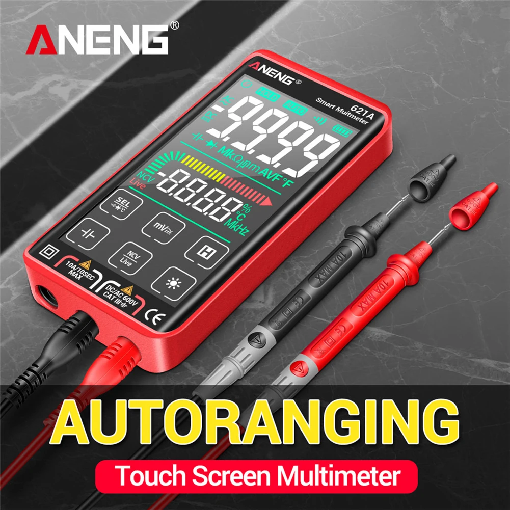 ANENG 621A Ʈ  Ƽ  ġ ũ Ƽ  ׽ Ʈ, 9999 īƮ True RMS ڵ  DC/AC 10A 