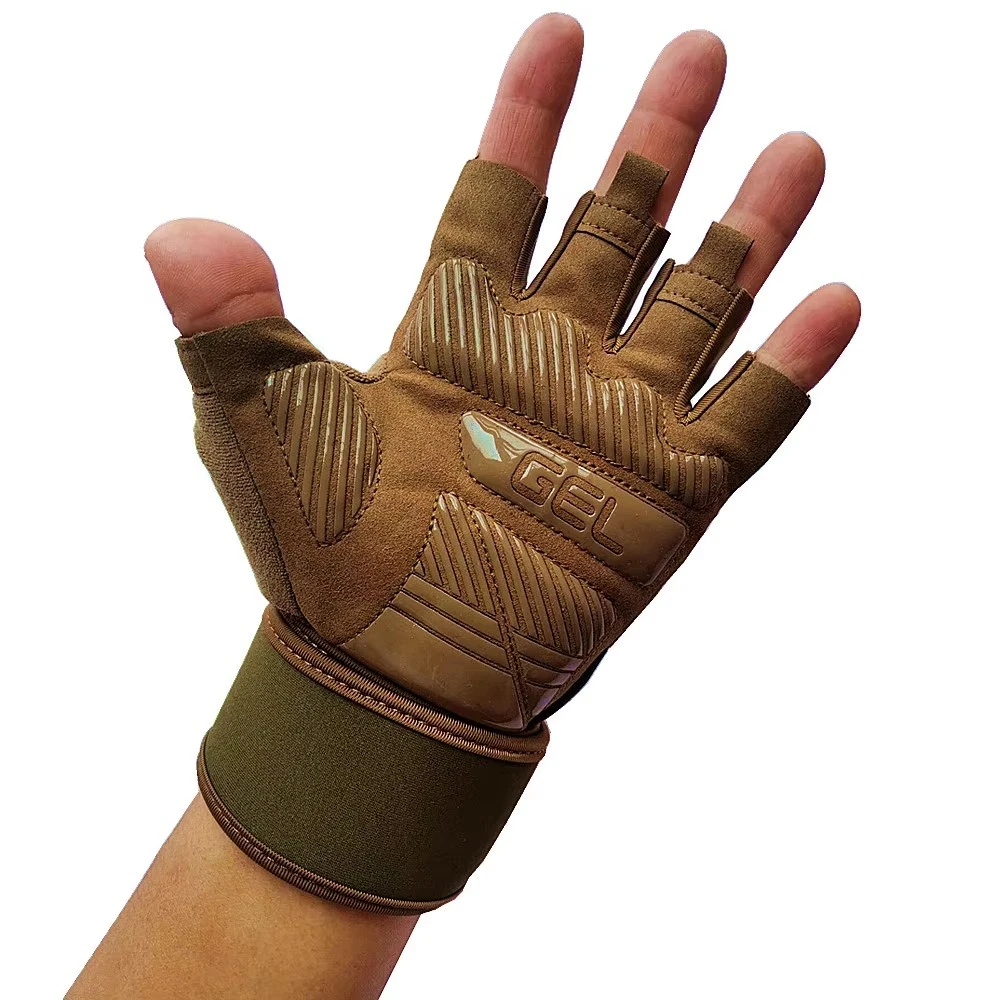 Half Finger Bodybuilding Gym Gloves Weightlifting Dumbbell Training Anti-Slip Fitness Gloves Crossfit Workout Exercise For Man weight lifting gloves