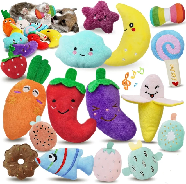 1PC Puppy Dog Plush Squeaky Toys for Small Medium Dogs Bone Aggressive Chewers for Pet Cat Products Puppy Accessories