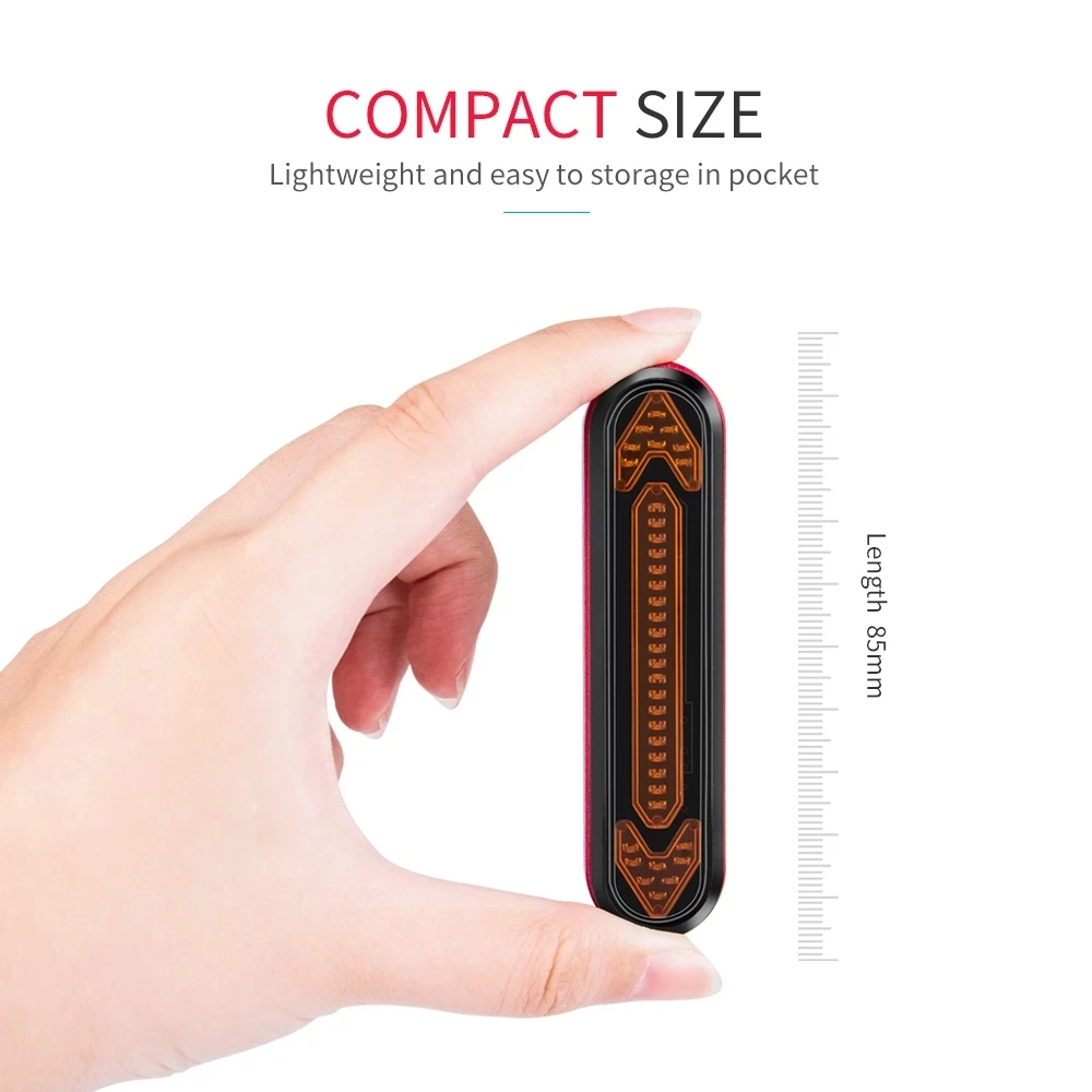 자전거 라이트 USB 충전식 테일 라이트 경고 자전거 후면 조명 스마트 무선 원격 회전 신호등 LED 자전거 랜턴