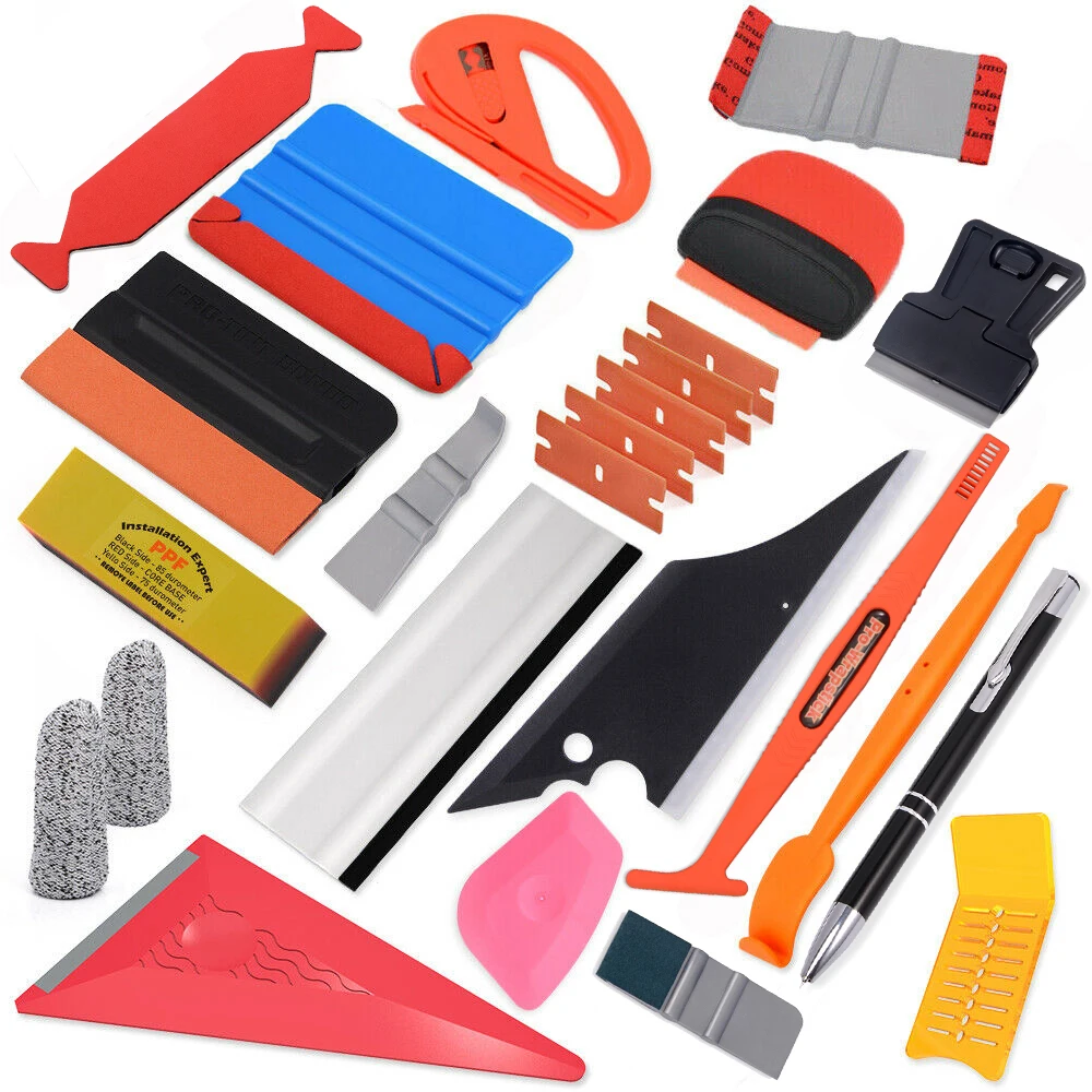 EHDIS Vinyl Wrapping Car Accessories Tool Set Window Tint Film Carbon Fiber Sticker Cutter Rubber Scraper Squeegee Wrap Tool