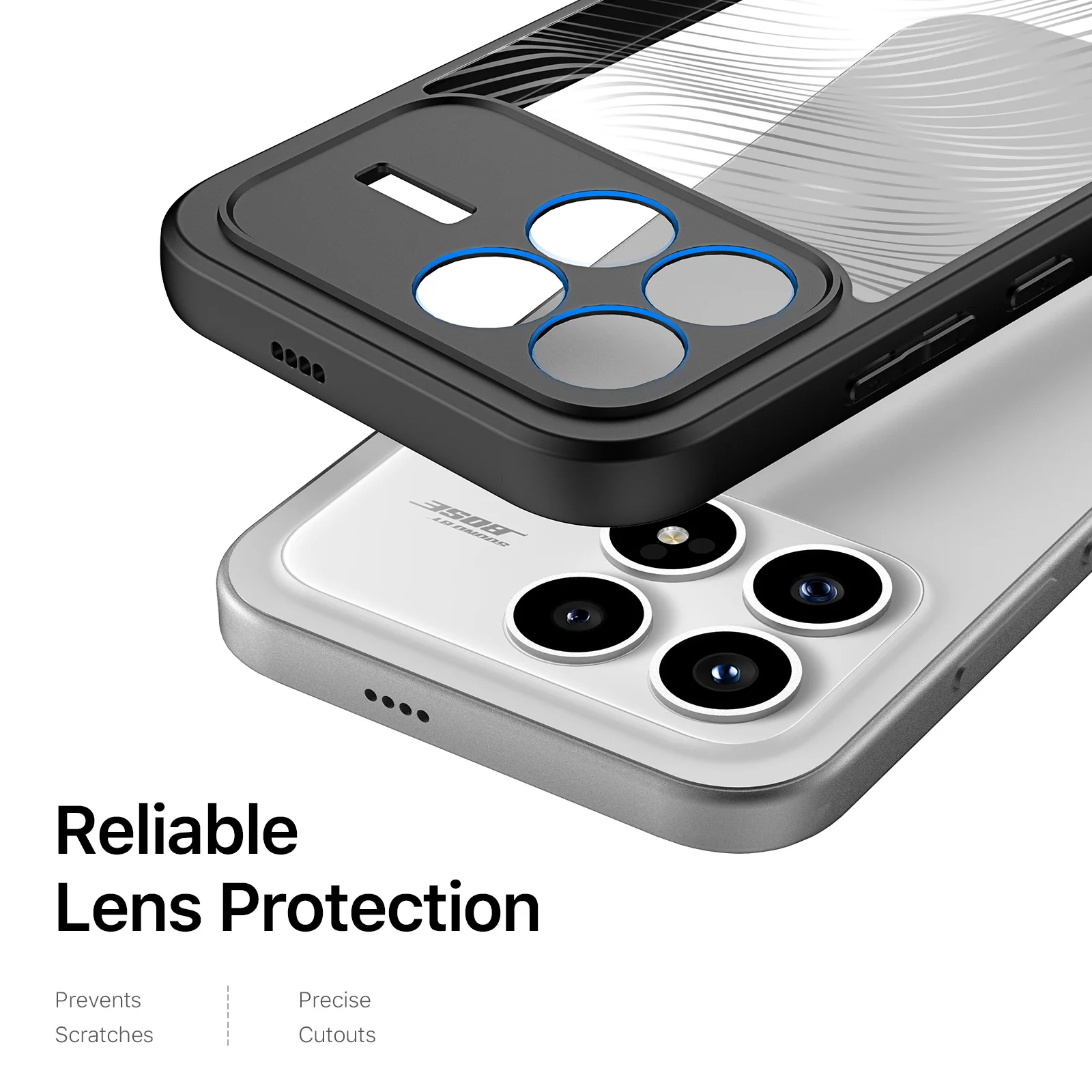 DUX DUCIS Anti-Finger Shock Proof Transparent Back Phone Case
