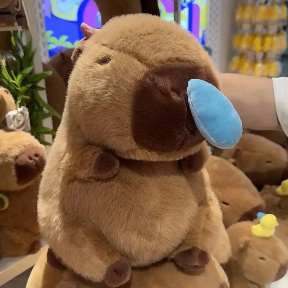 Cute Capybara Plush Toys Pillows Simulation Capybara Animals with Stretchable Nasal Mucus Soft Stuffed Plushy Dolls Kid Gift 2