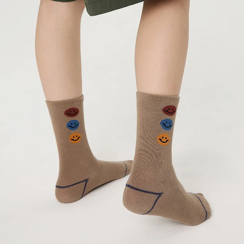 Children Socks 4 Pairs Autumn Letter Sport Cotton Non-slip Kids Boys Girls Calf