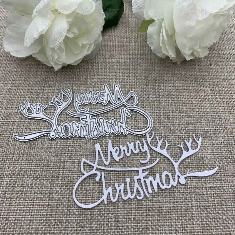 Merry Christmas Letters Metal Cutting Diy Scrapbooking Decorativo Goffratura Artigianato Fustellatura Modello Stampo
