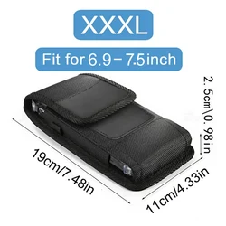 Nylon Belt Clip Holster Pouch and Wallet Card Holder Case Cover (XXXL(for 6.9-7.5inch)
