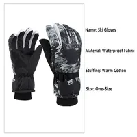 Men Black Ski Gloves Ultralight PU Waterproof Winter Warm Gloves Snowboard Male Cycling Motorcycle Riding Snow Windproof Gloves 2