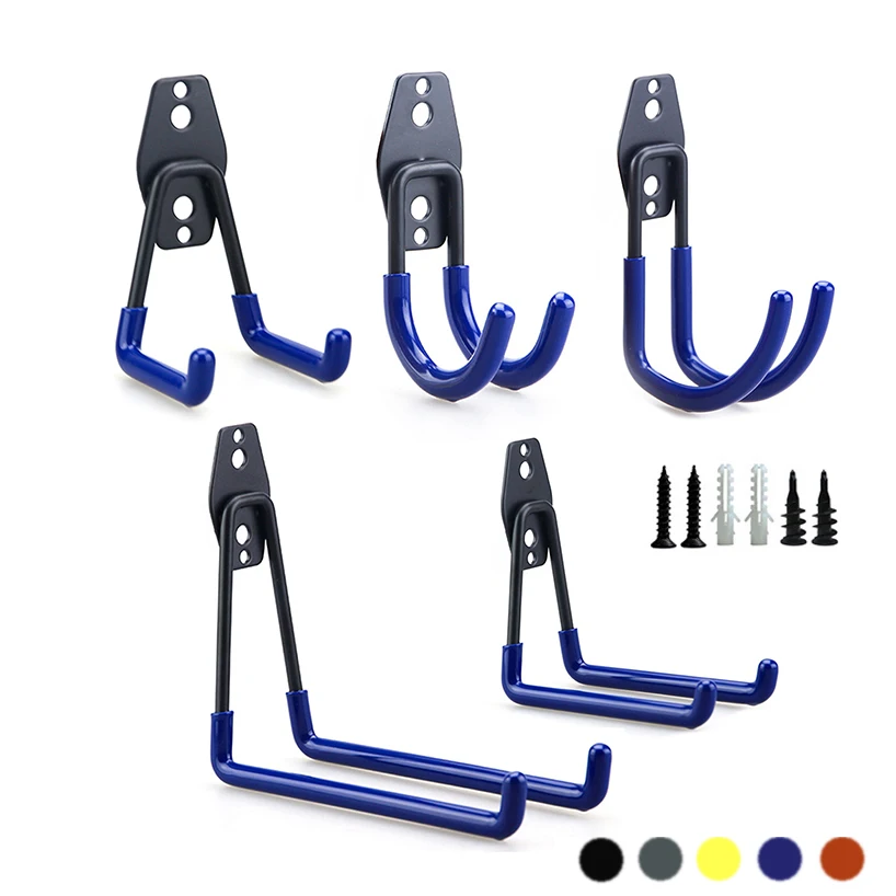 Heavy Duty Metal Hook Garage Organizer Wall Mount Bicycle Hanger Hooks Wall Mount Anti-slip Storage Hook For Ladders Garden Tool metal hook