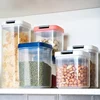 WBBOOMING 3 Different Capacity Plastic Sealed Cans Kitchen Storage Box Transparent Food Canister Keep Fresh New Clear Container 6