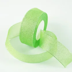 Glitter Organza Ribbon Bow for Decorations and Gift Wrapping, 40mm x 22m (159 Emerald Green)