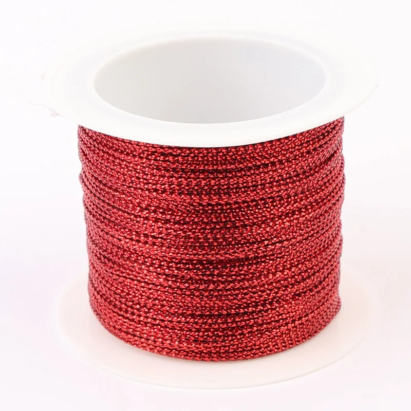 Golden Wire Rope 1mmx20m Hanging Tag Rope Golden Scallion Thread Colorful Round Core Rope Eight Strand Gift Decoration DIY Handm