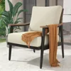 Patio Sofa Outdoor Furniture Metal Chair with Wicker Backrest & 6 Inches Cushion for Front, Porch, Deck, Balcony 1