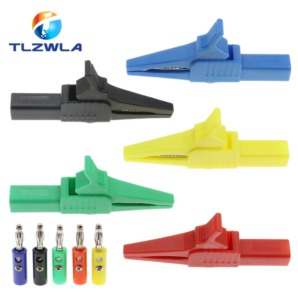 1PCS 32A 1000V Heavy Duty Alligator Clip Safety Copper Crocodile Clamp Multimeter Test Clips with 4mm Banana Plug alligator clips electric test clamp