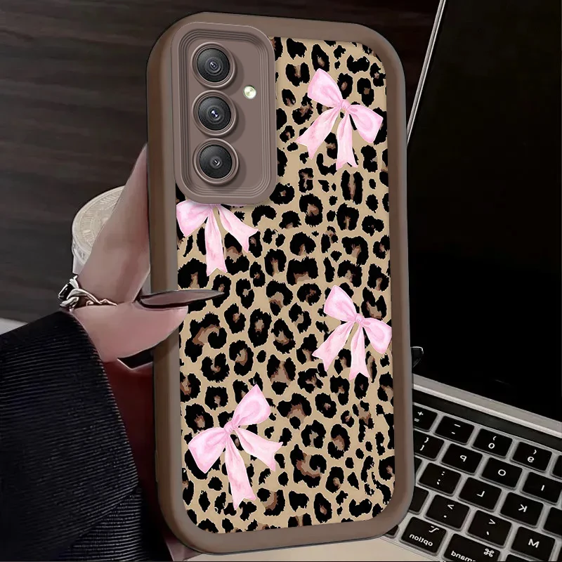 Leopard Pink Bow Print Phone Case Cover