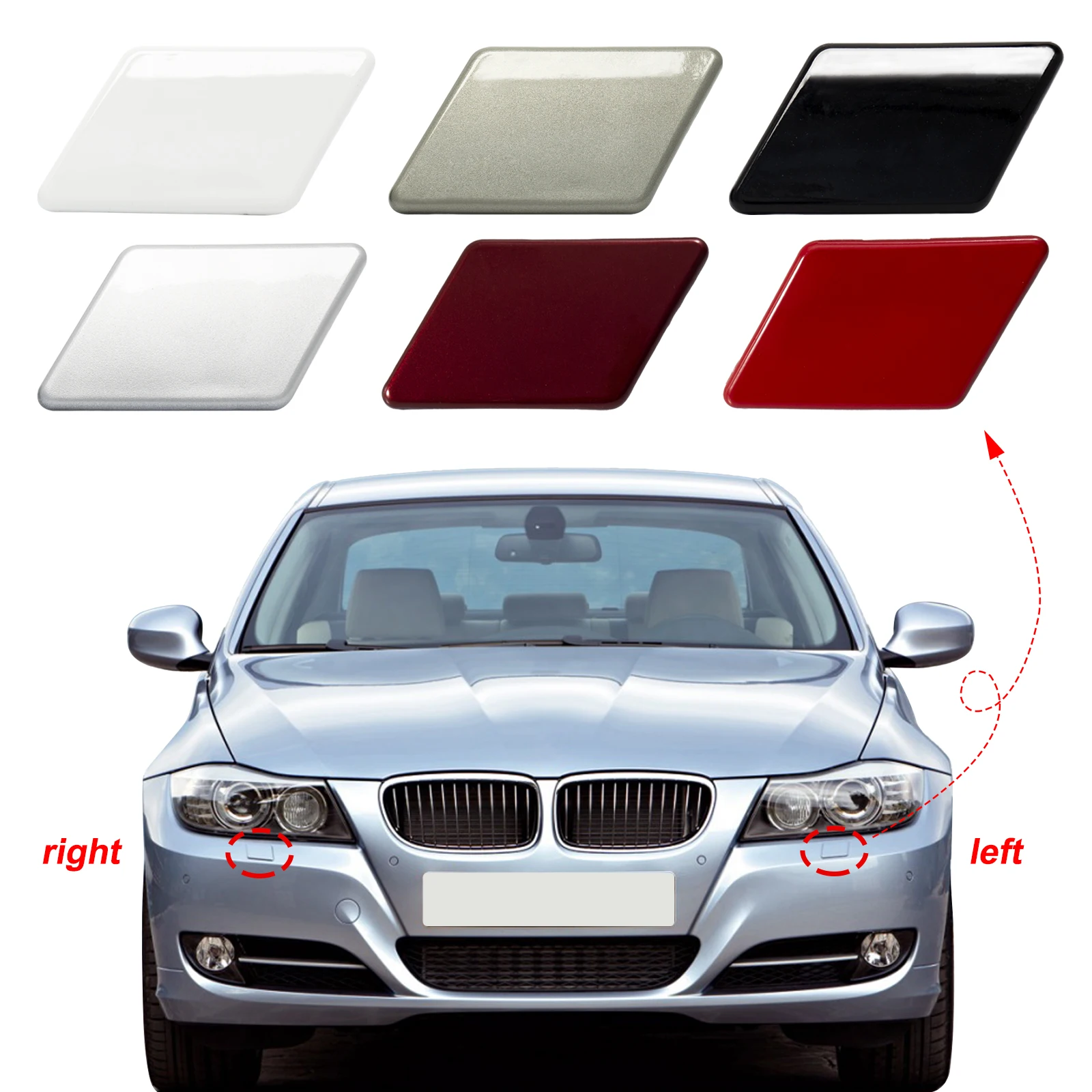 FrontBumperHeadlightHeadlampWasherCoverForBMW3SeriesE90E91