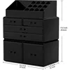 Makeup Organizer 3 Pieces Cosmetic Storage Case with 6 Drawers (Black) 3