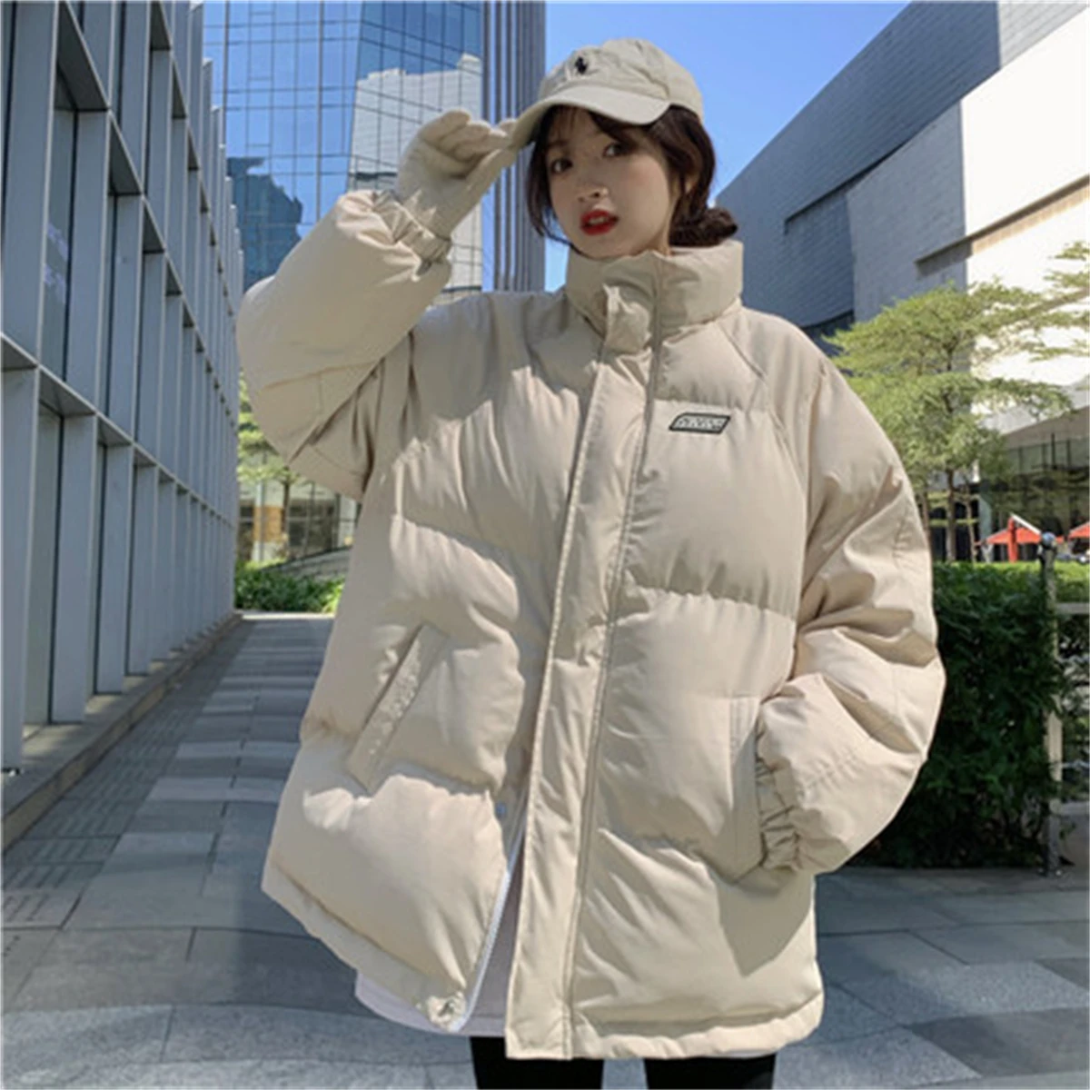 Students' Black Down Jacket Women's Thickened Winter Jacket 2022 New Short Cotton-Padded Jacket Bread Jacket Loose Small corduroy cotton jacket female korean version of loose thickened cotton jacket students bread clothes winter woman jacket