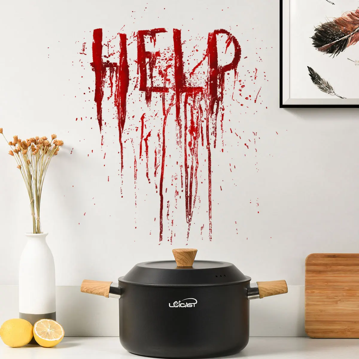 

Halloween Wall Stickers for Living Room and Bedroom, Decorative Wall Stickers, Blood Color Alert Signal, Glass, Manufacturer