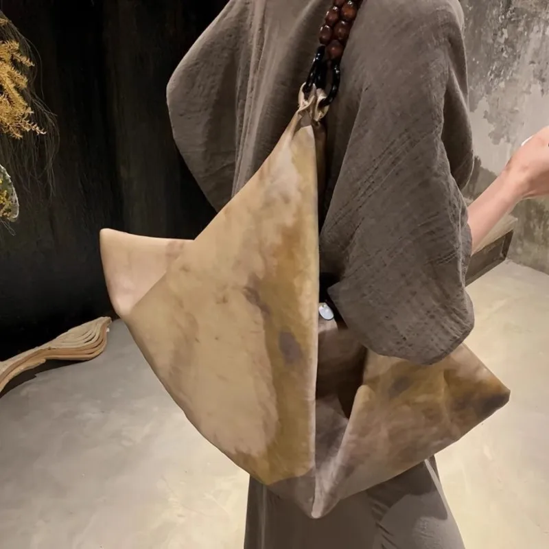 JIAERDI Retro Large Capacity Tote Bag Women High Street Beading Chic Casual Handbag Ladies Hot Girls Vintage Shoulder Bags New