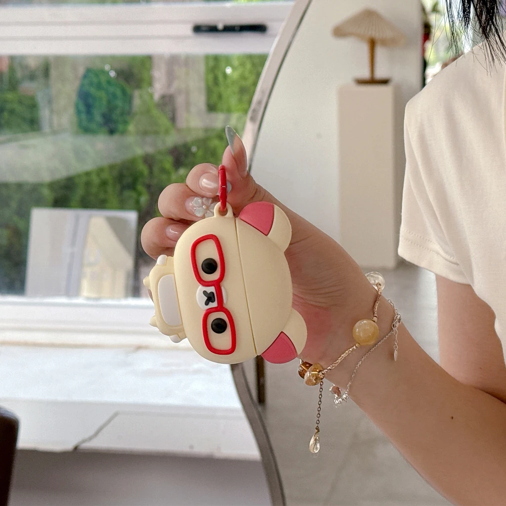 Adorable 3D Rilakkuma Bear Earphone Case - Protective Hard Cover
