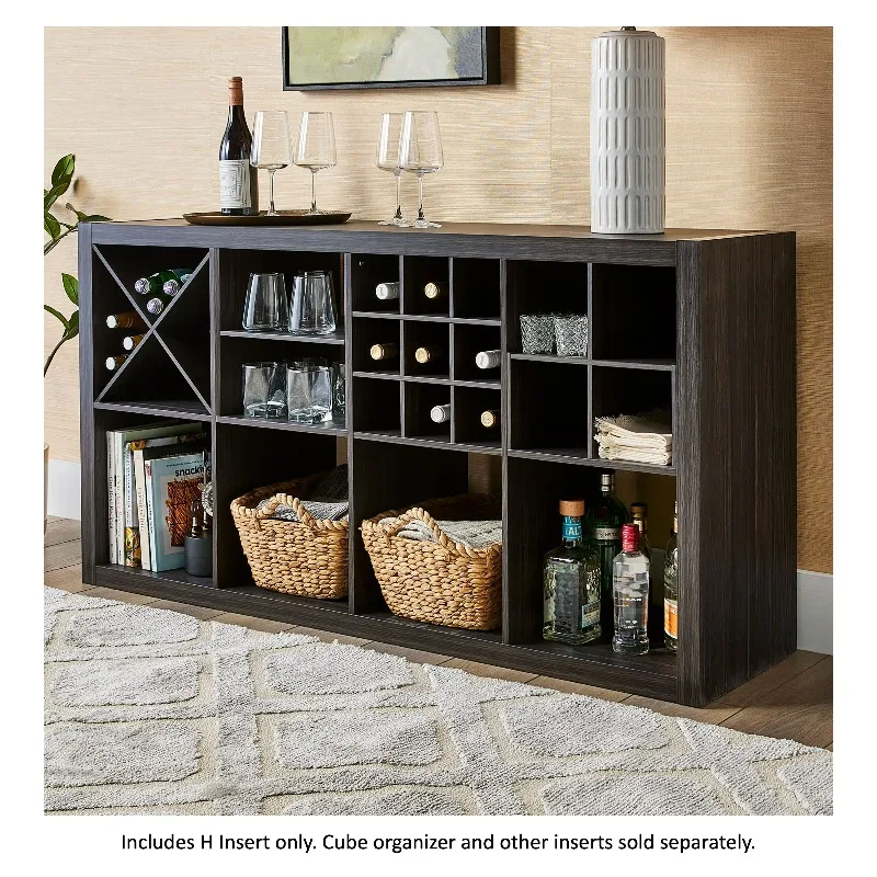 H Shelf Organizer Insert Tobacco Oak Divider