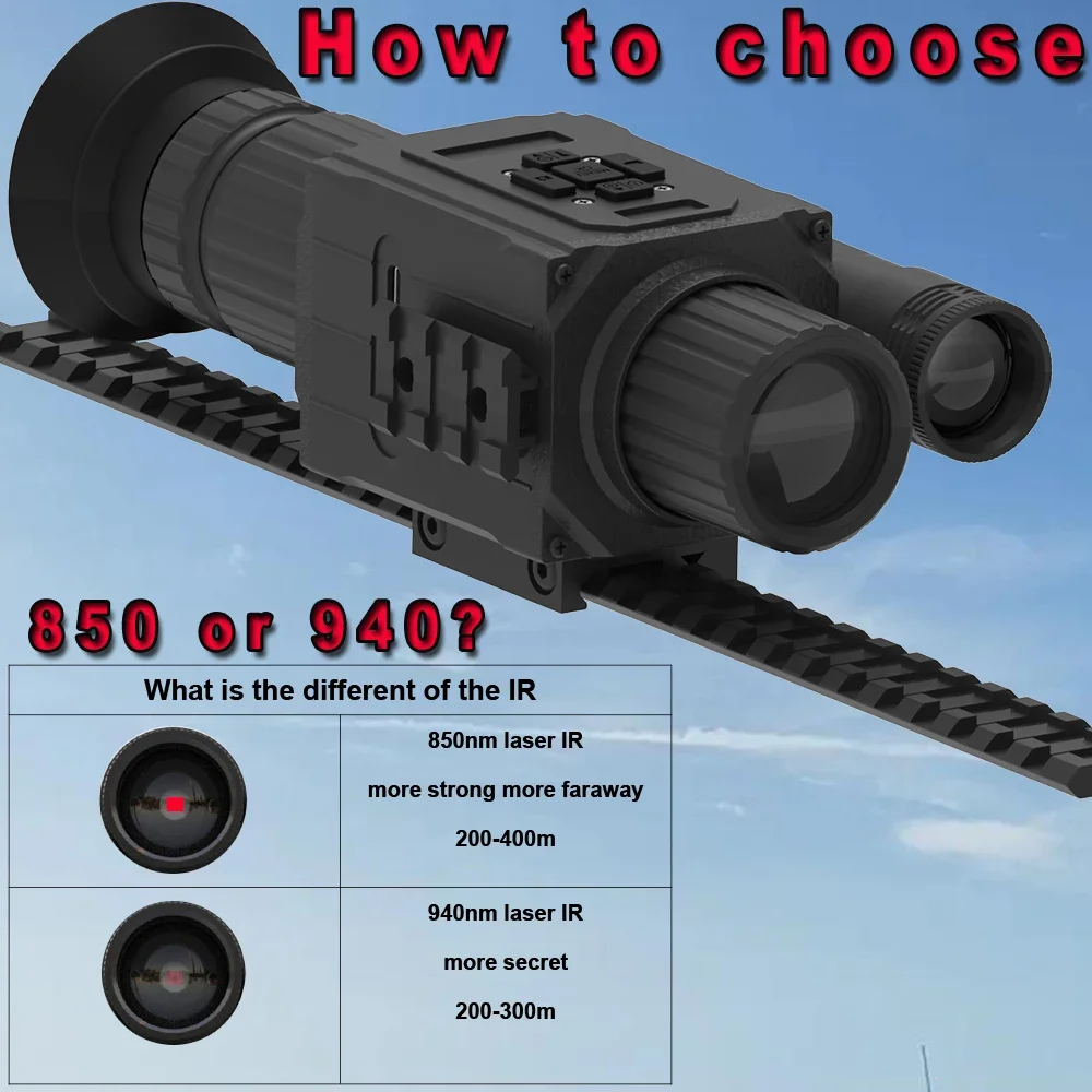 NK008 Digital Night Vision Scope, Hunting Infrared Riflescope Monocular 5X Zoom