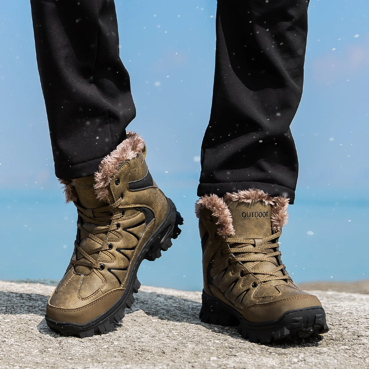HIKEUP Winter Men‘s Hiking Shoes Technical Racing Sport Car Model Building Blocks City Mechanical Speed Vehicle Supercar Bricks