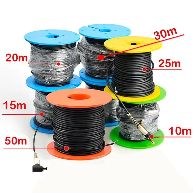 3.5mm HD 전송 낚시 카메라 와이어 수중 낚시 카메라 어군탐지기용 15m 20m 30m 50m 방수 깨지지 않는 케이블