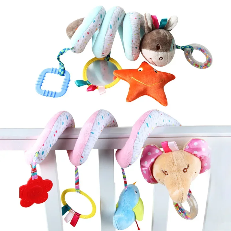 

Soft Plush Infant Animal Elephant Crib Bed Stroller Rattles Toy Cartoon Spiral Hanging Toys for Newborn 0-12 Months