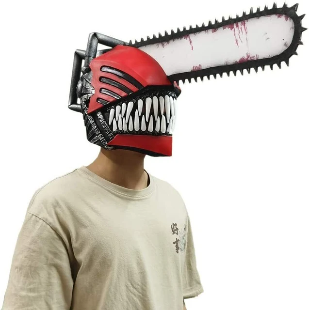 Chainsaw Man Denji Pochita Tongue Mask Helmet Latex Party Cosplay