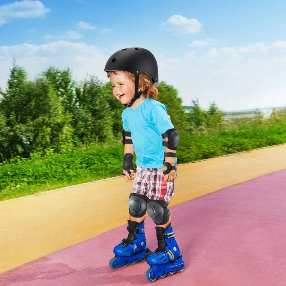 Equipo de protección para , rodilleras y coderas y muñequeras con correa  para en patineta, ciclismo - Rosa 7 piezas Sunnimix niños patinaje de  seguridad de protección