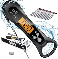 High - Precision Instant Read Digital Food Thermometer with Backlight and Magnetic Feature (Black)