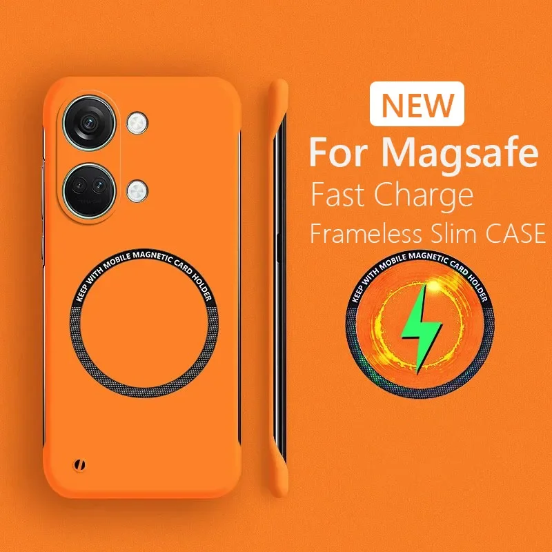 Magnetico Senza Cornice Per Custodia Sottile Magsafe Per Oneplus Nord 3 Nord3 5G Cover Posteriore Rigida Con Ricarica Wireless