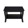 Heritage Square Coffee Table in Black Finish，Two Spacious Tiers of Shelving 4