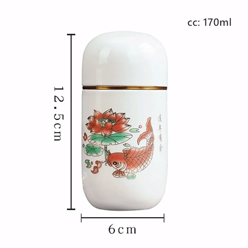 Handmade Ceramic Tea Caddy Travel Portable Tea Cans Airtight Jar Home Candy Coffee Storage Moisture-proof Jar Tea Set Supplies