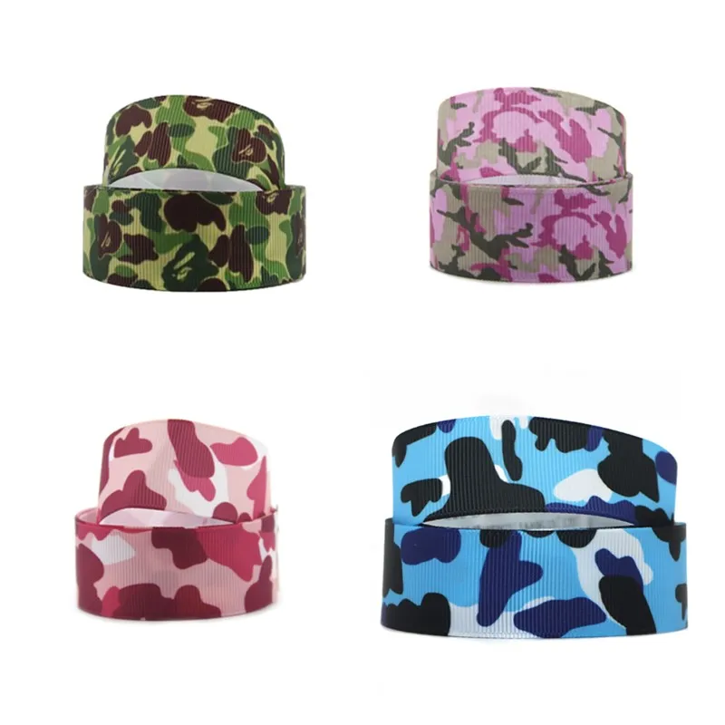Ribbon Supplies Ribbon Decoration Grosgrain Ribbon Sewing Ribbon 5 Yards Multi Size Camouflage Printed Grosgrain Ribbon for Craft Supplies