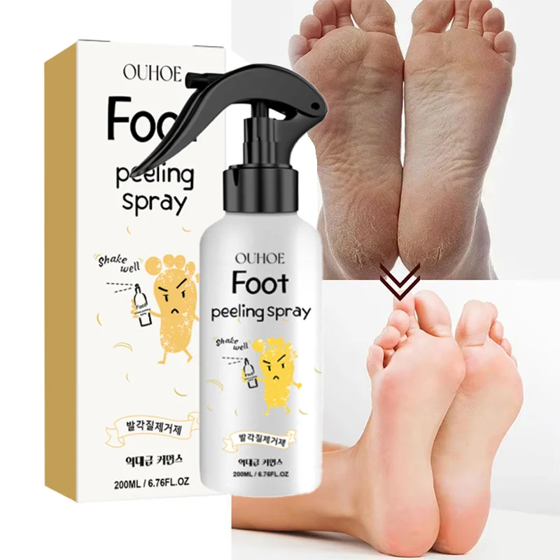 Deep Clean Foot Exfoliating Spray Moisture Lock Callus Softener Anti Dry Crack Repair Odor Control Brightening Foot Care Liquid